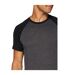 T-shirt Manches Contrastées Homme Charbon Noir Chiné Build Your Brand-1