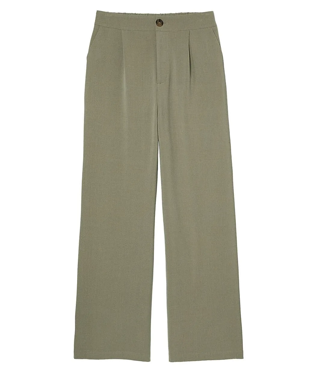 Women's Khaki Wide-Leg Trousers-2