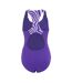 Maillot De Bain 1 Pièce Motif/style Ondulé Femme Violet Slazenger-2