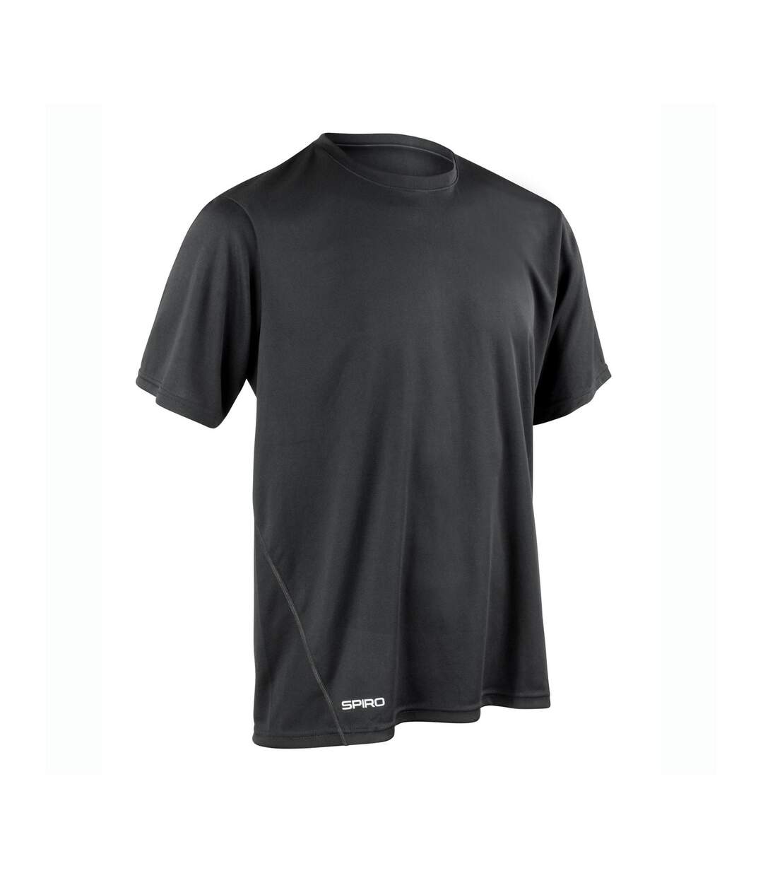 Mens Quick Dry Short-sleeved T-shirt Noir Spiro-1