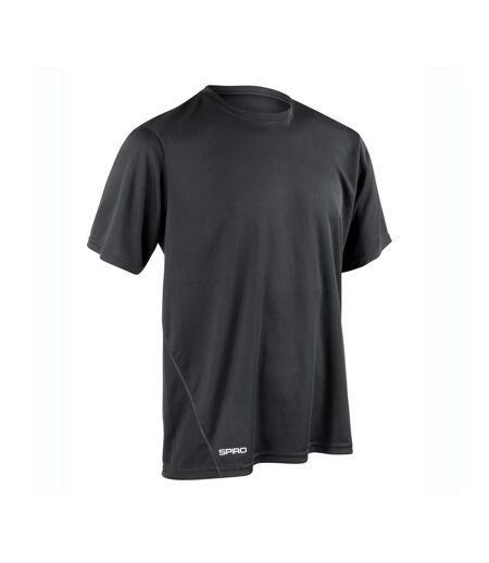 Mens Quick Dry Short-sleeved T-shirt Noir Spiro