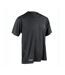 Mens Quick Dry Short-sleeved T-shirt Noir Spiro-1