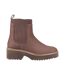 Womens/ladies Millie Leather Ankle Boots Oat Brown Toms-1