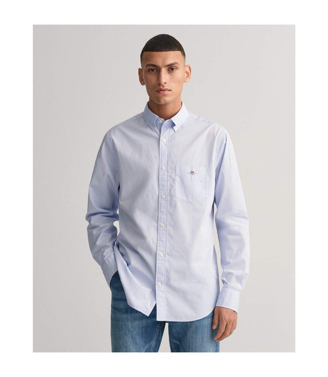Chemise Homme Bleu Pâle Gant-1