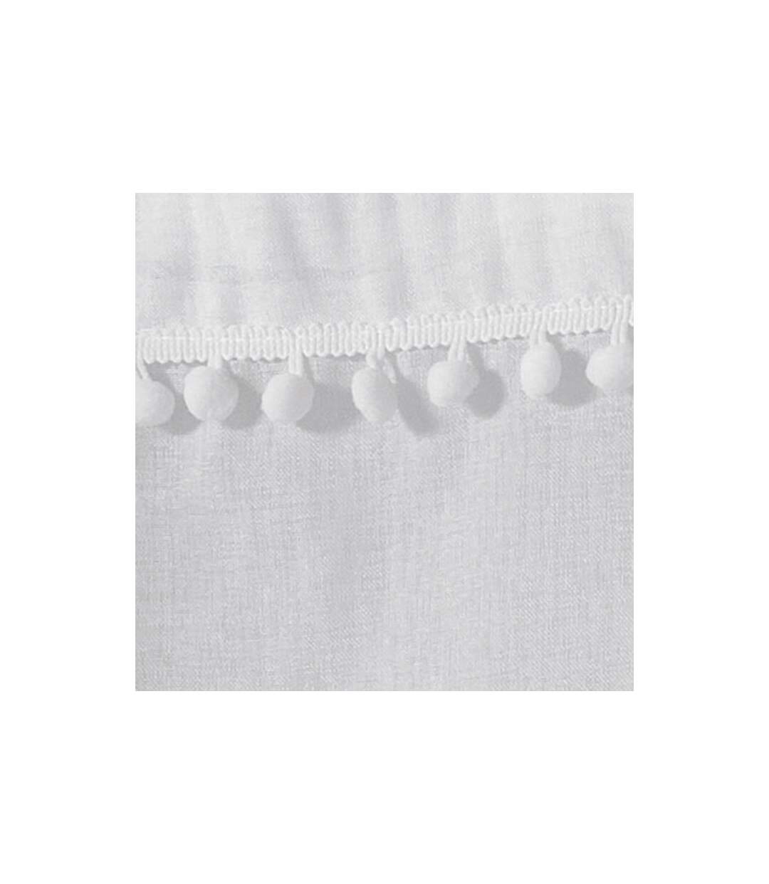 Paire de Voilages à Pompons Poupette 60x120cm Blanc-2