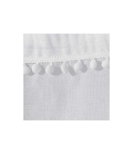 Paire de Voilages à Pompons Poupette 60x120cm Blanc