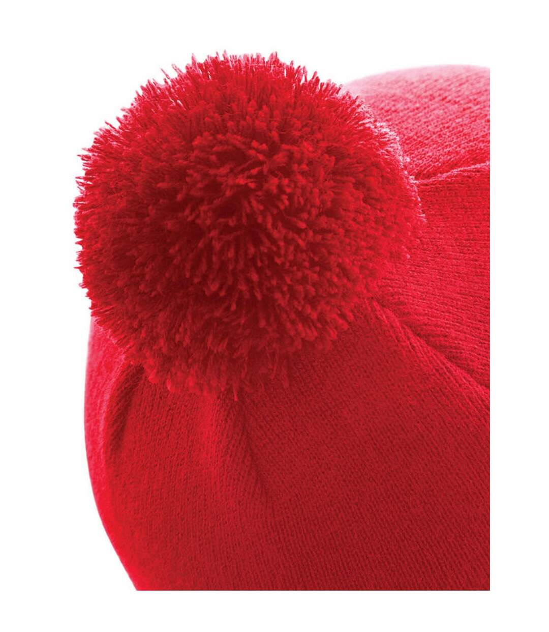 Bonnet Pom Pom Original Rouge Classique Beechfield-2