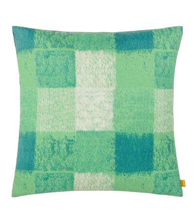 Checked outdoor cushion cover 50cm x 50cm green Evans Lichfield