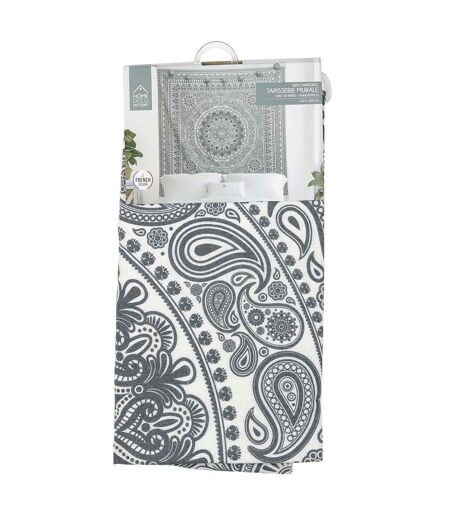 Tapisserie Murale Déco Mandala 150cm Gris