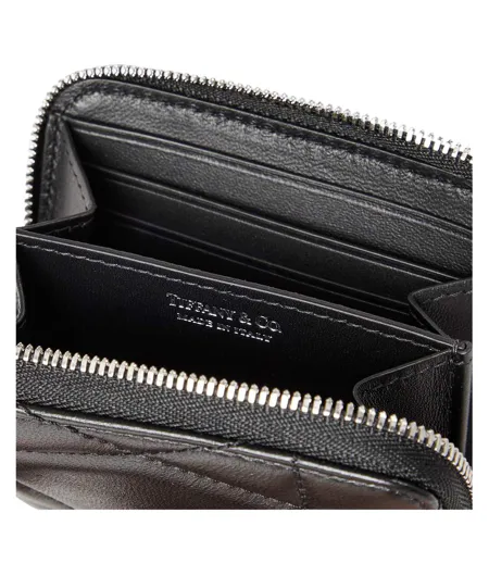 Womens/ladies Keyring Leather Coin Purse One Size Black Tiffany & Co