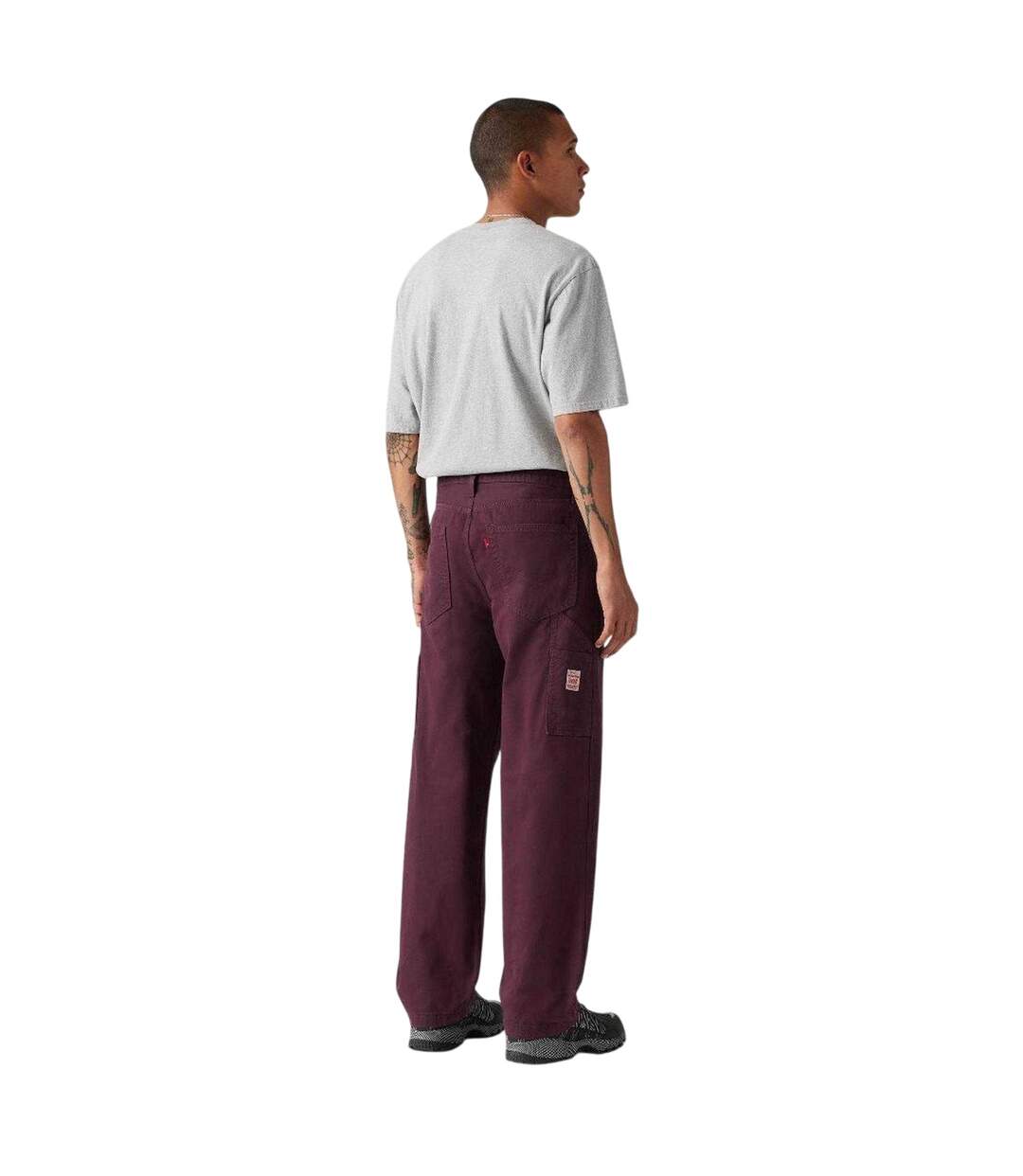 Mens Denim Carpenter Mid Rise Jeans Deep Burgundy Levis-3