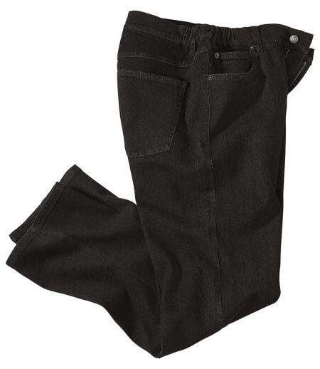 Schwarze Regular-Jeans Stretch Komfort mit Dehneinsätzen