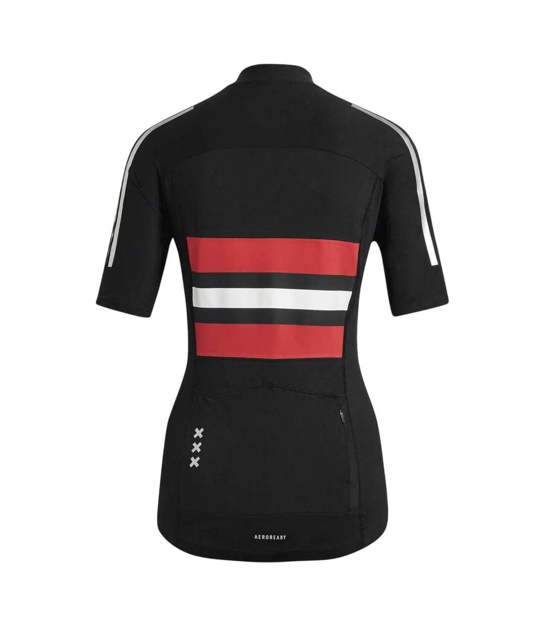 Womens/ladies Ajax Mock Neck Short-sleeved Cycling Jersey Black Adidas-3