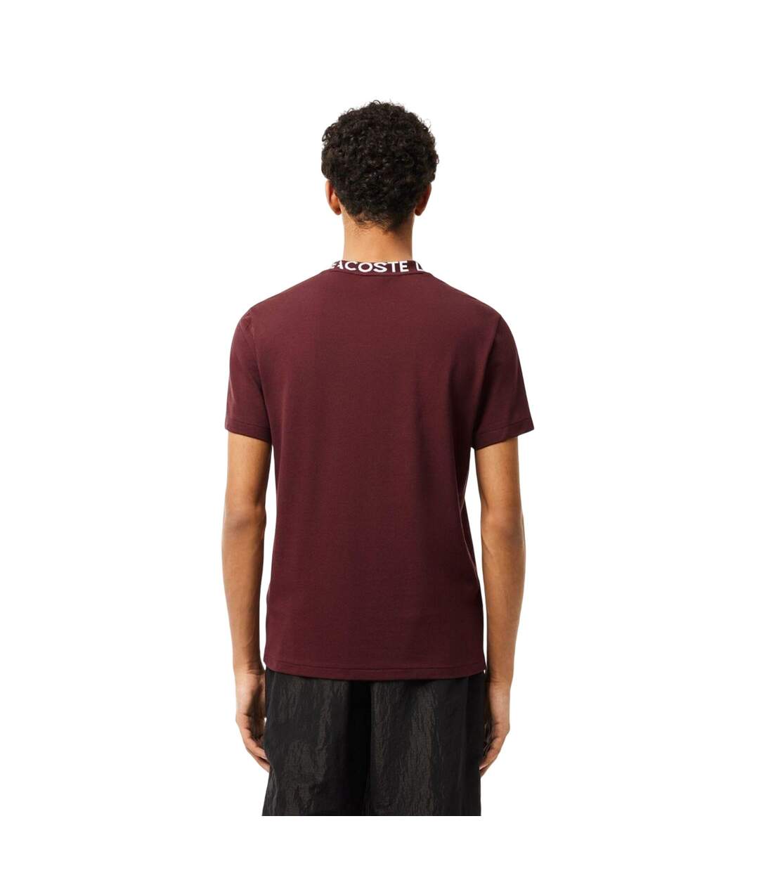 T-shirt Homme Rouge Bordeaux Lacoste-3