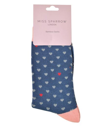 Miss Sparrow - Ladies Heart Patterned Breathable Novelty Bamboo Socks