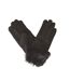 Womens/ladies Toscana Trim Cuff Sheepskin Gloves Black Eastern Counties Leather-1