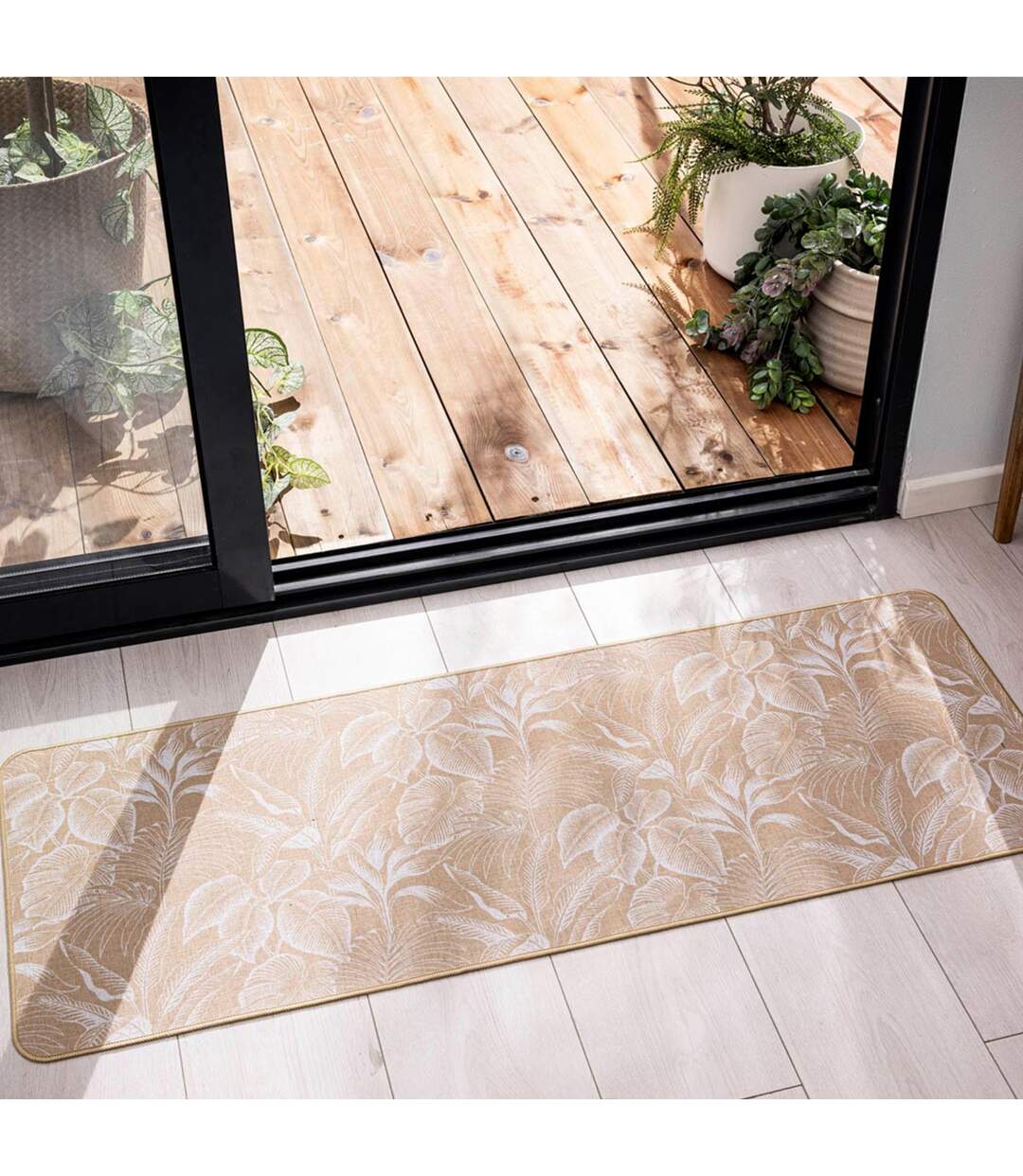 Tapis Déco Imprimé Stylis 45x120cm Naturel & Blanc-4