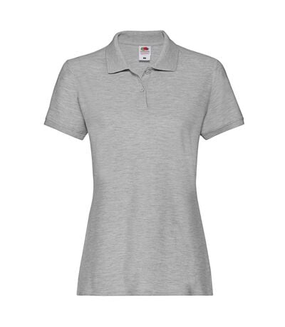 Polo Premium Femme Gris Clair Chiné Fruit Of The Loom