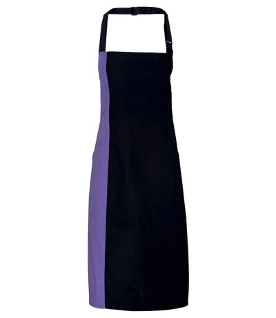 Tablier bicolore à bavette - PR162 - noir et violet