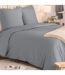 Parure de Lit 3 Pièces Percale 260x240cm Gris-1