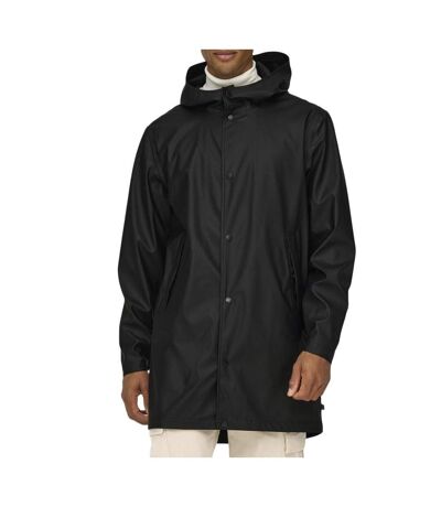 Veste de pluie noir homme only & sons luca rain - l