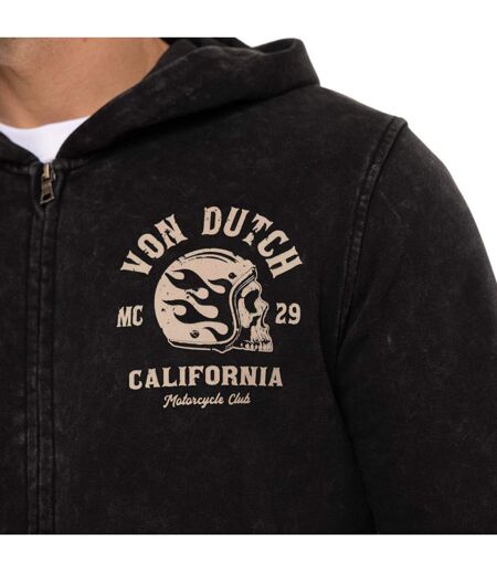 Sweat zippé homme à capuche french terry effet acid wash Viny Vondutch