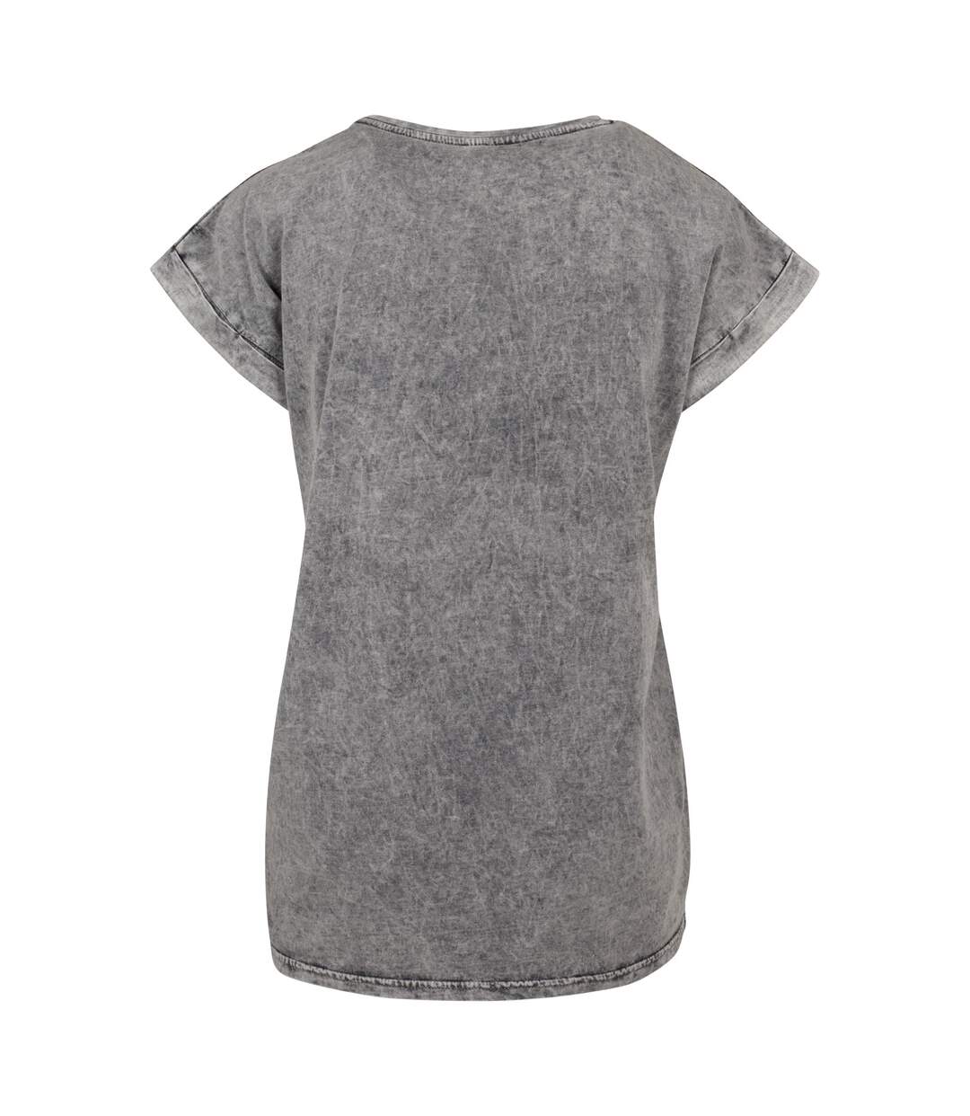 T-shirt Motif/style Délavé À L'acide Femme Gris Noir Build Your Brand-2