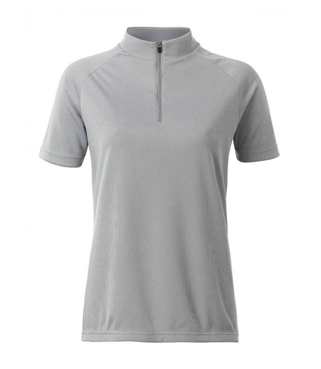 maillot cycliste zippé - FEMME - JN511 - gris argent-1