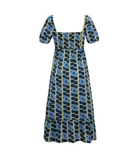 Womens/ladies Orla Kiely Giant Flower Summer Midi Dress Blue Regatta