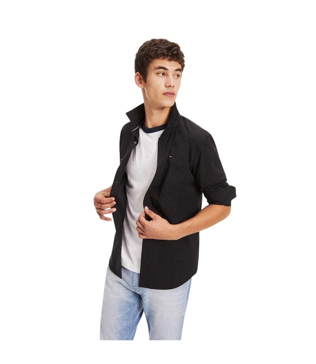 Chemise Manches Longues Motif/style Uni Homme Noir Tommy Jeans-4