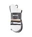 Pack Of 3  Mens Contrast Striped Crew Socks  Black Grey White Boss-2