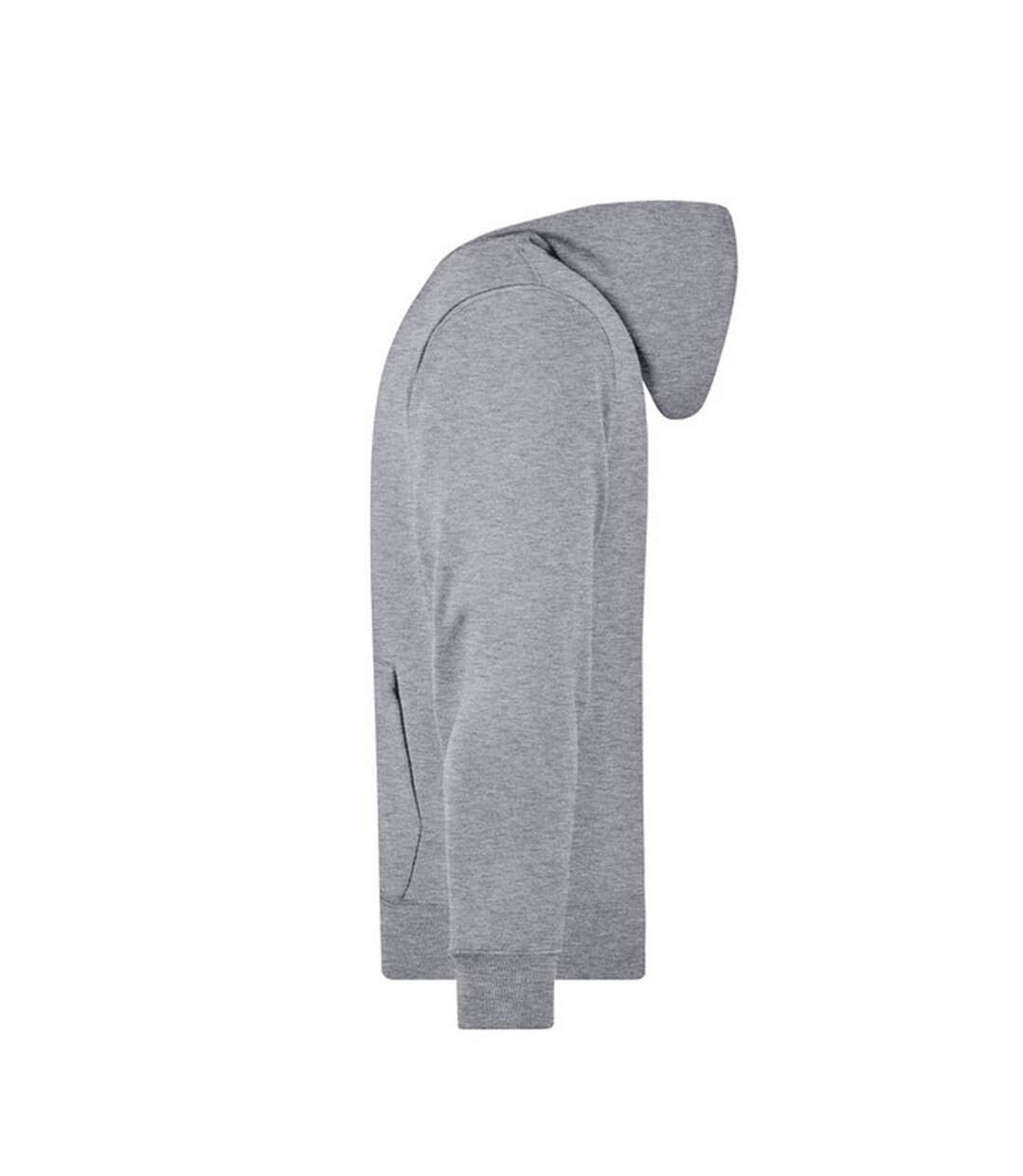 Sweat À Capuche Homme Gris Chiné James And Nicholson-4