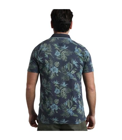 Mens sarat printed polo shirt navy Weird Fish