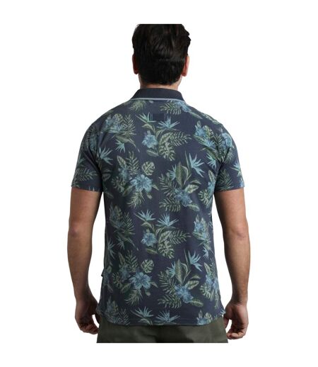 Mens sarat printed polo shirt navy Weird Fish
