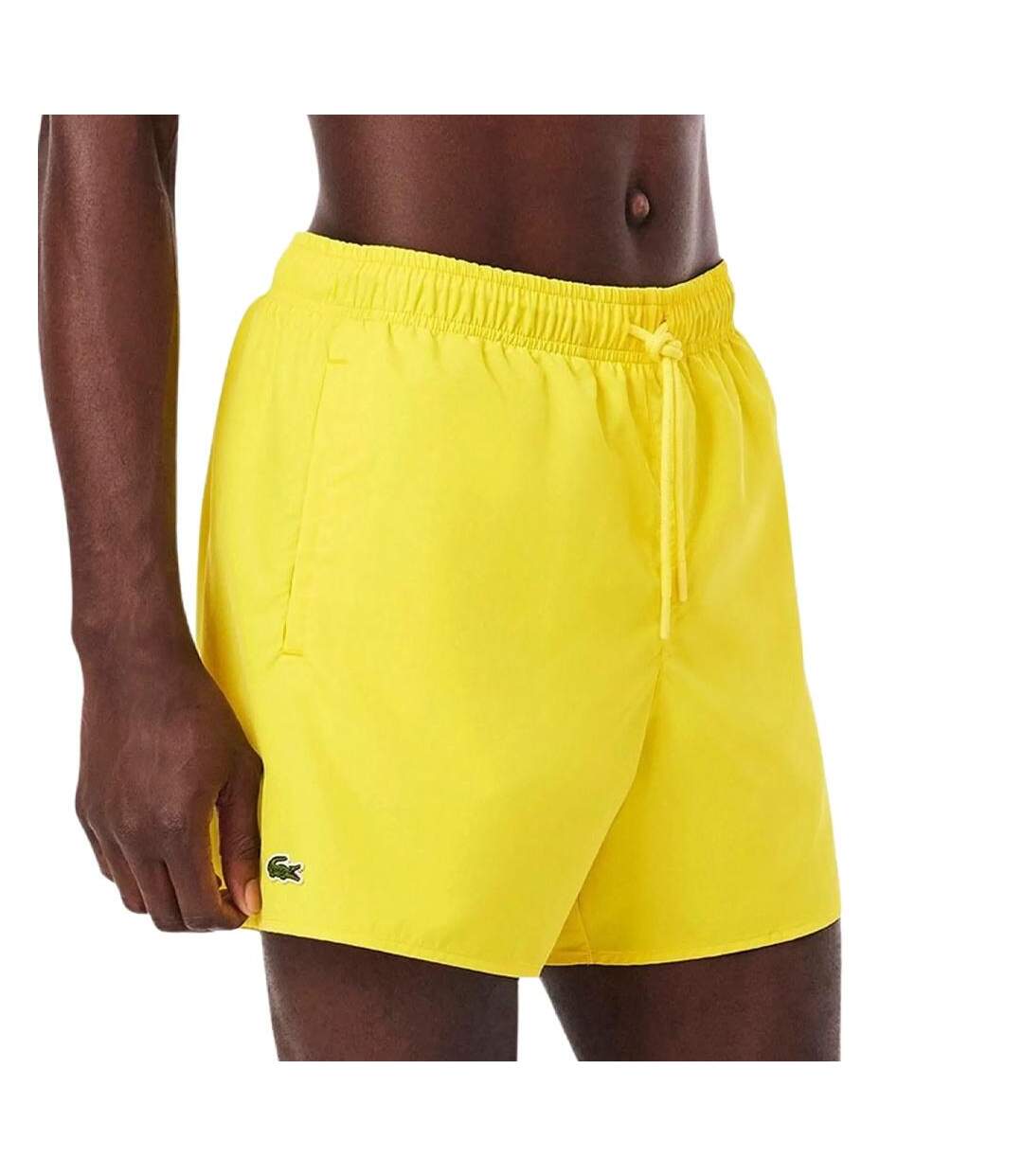 Short de bain jaune homme lacoste quick dry-1
