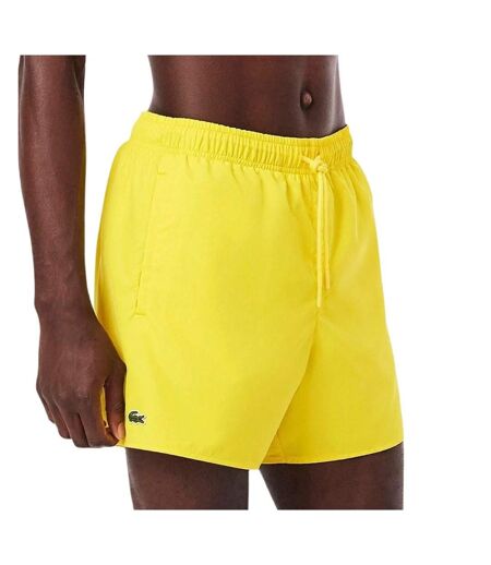 Short de bain jaune homme lacoste quick dry