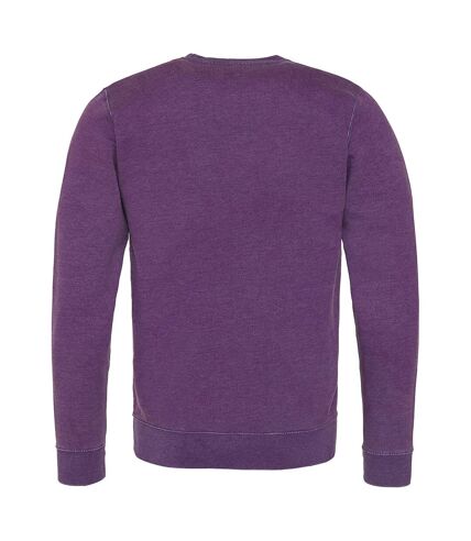 AWDis Hoods Mens Long Sleeve Washed Look Sweatshirt (Washed Purple) - UTRW5369