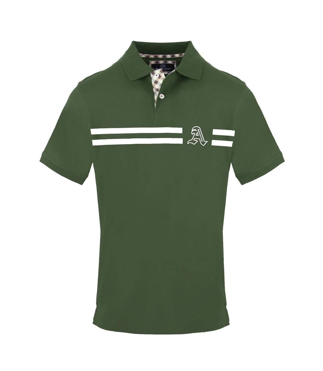 Polo Motif/style Logo Brodé Homme Vert Kaki Aquascutum-1