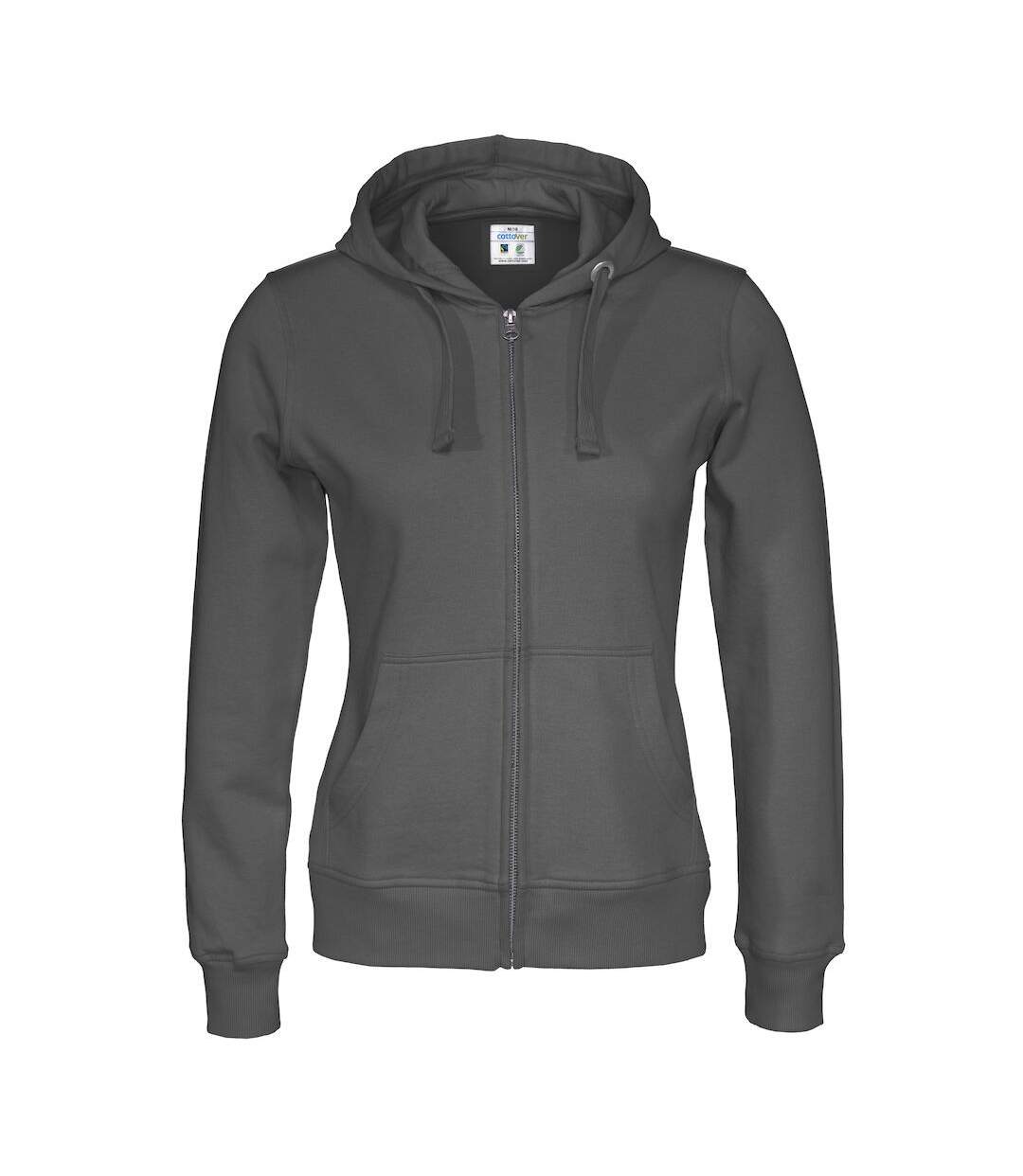 Womens/ladies full zip hoodie charcoal Cottover-1
