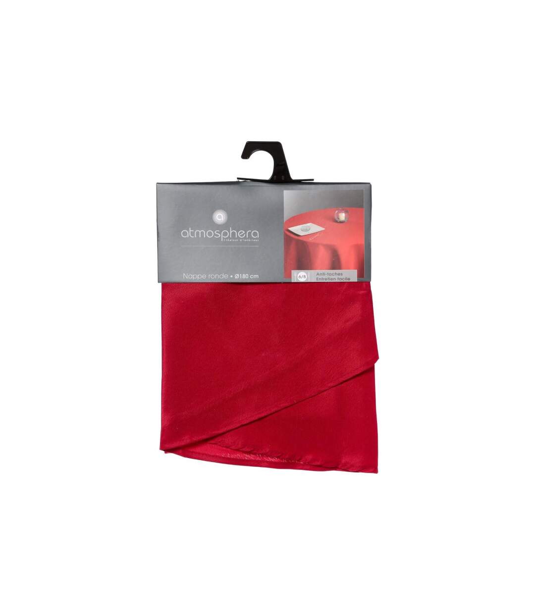 Nappe Antitache Ronde Unie 180cm Rouge-5