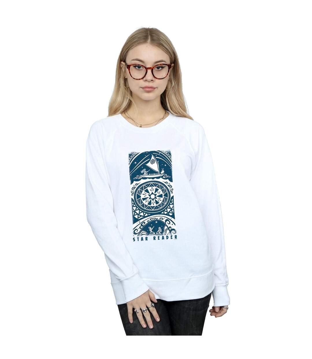 Disney Sweatshirt Moana Star Reader Femme/Ladies (Blanc) - UTBI29536-2