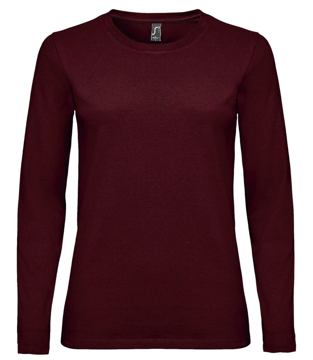 T-shirt manches longues pour femme - 02075 - rouge bordeaux