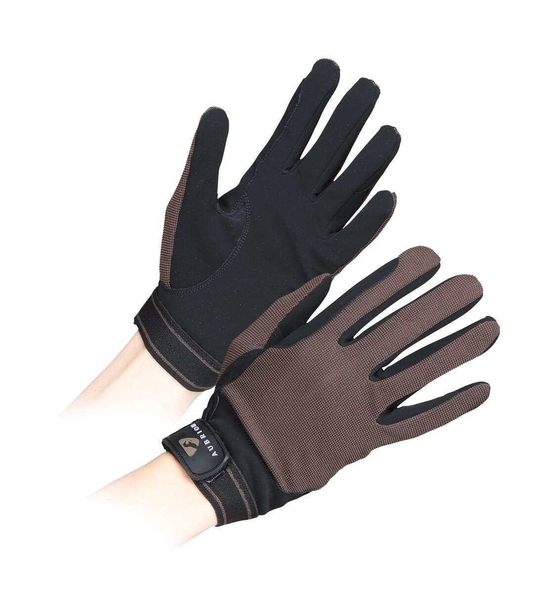 Gants d´équitation adulte marron Aubrion