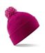 Bonnet snowstar unisexe fuchsia / blanc cassé Beechfield