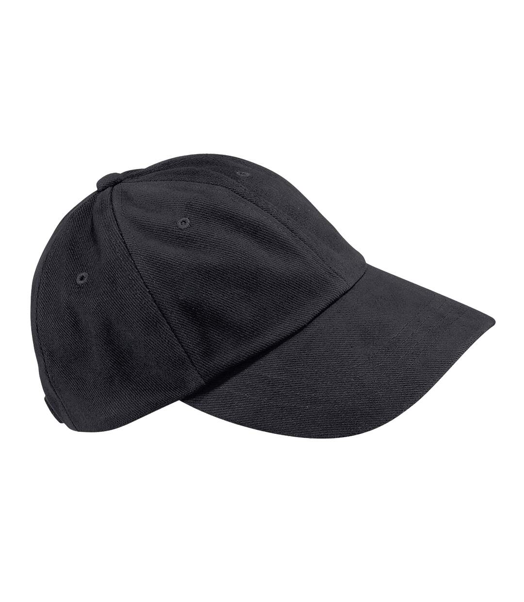 Unisex adult heavy brushed cotton low profile cap black Beechfield-1