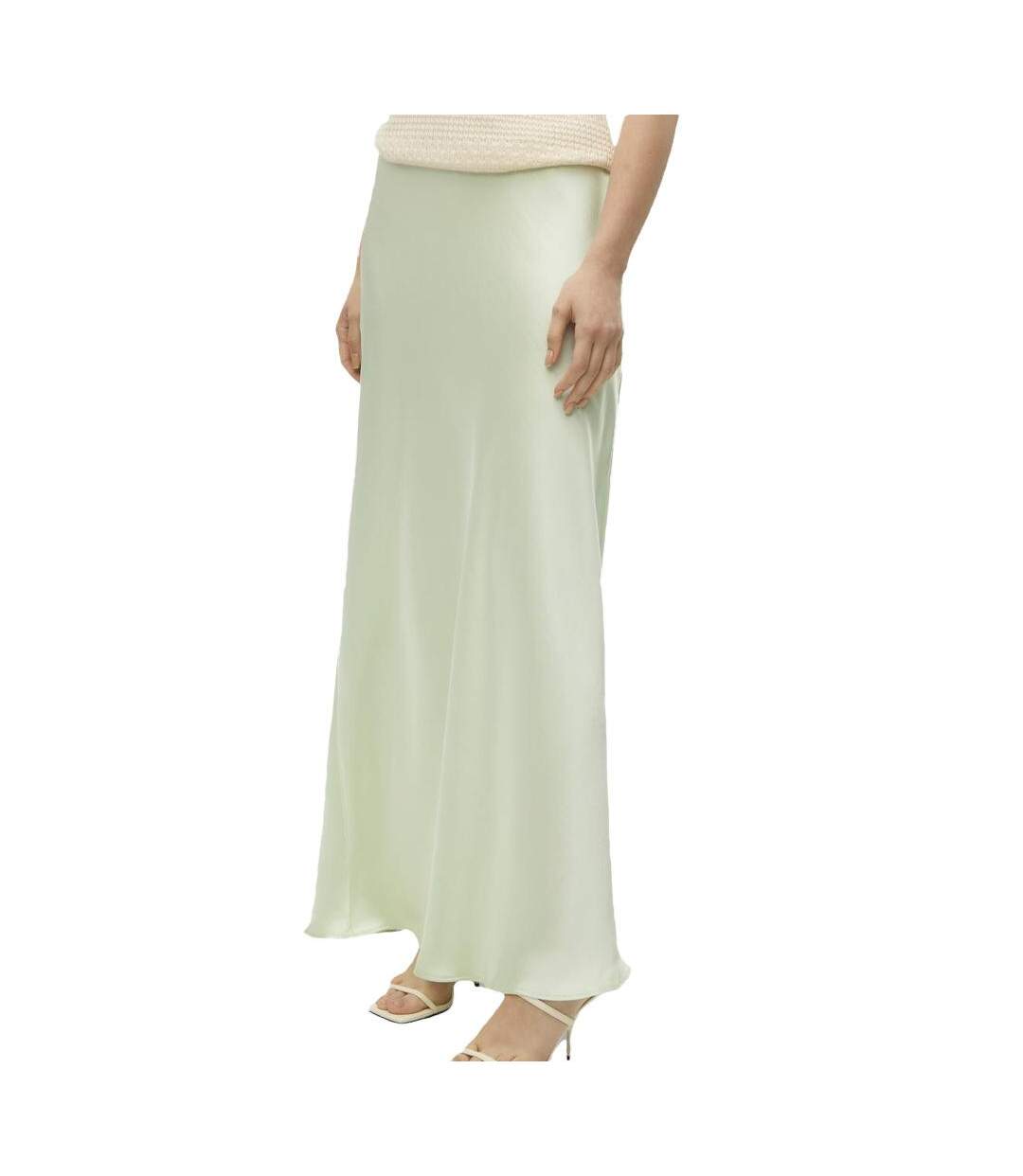 Jupe longue taille haute vert vero moda beatrice-1