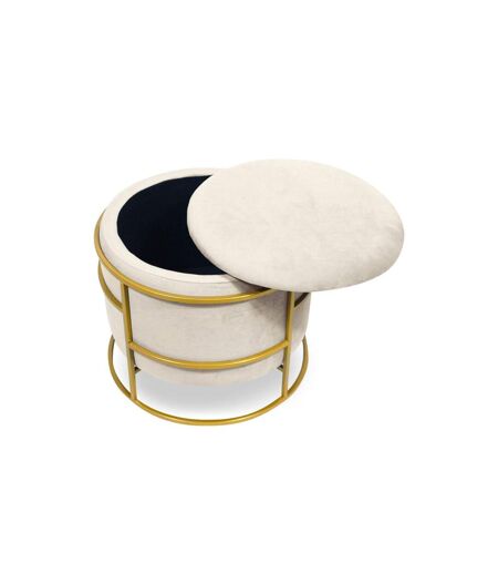 Pouf & Coffre de Rangement Gorin 43cm Beige