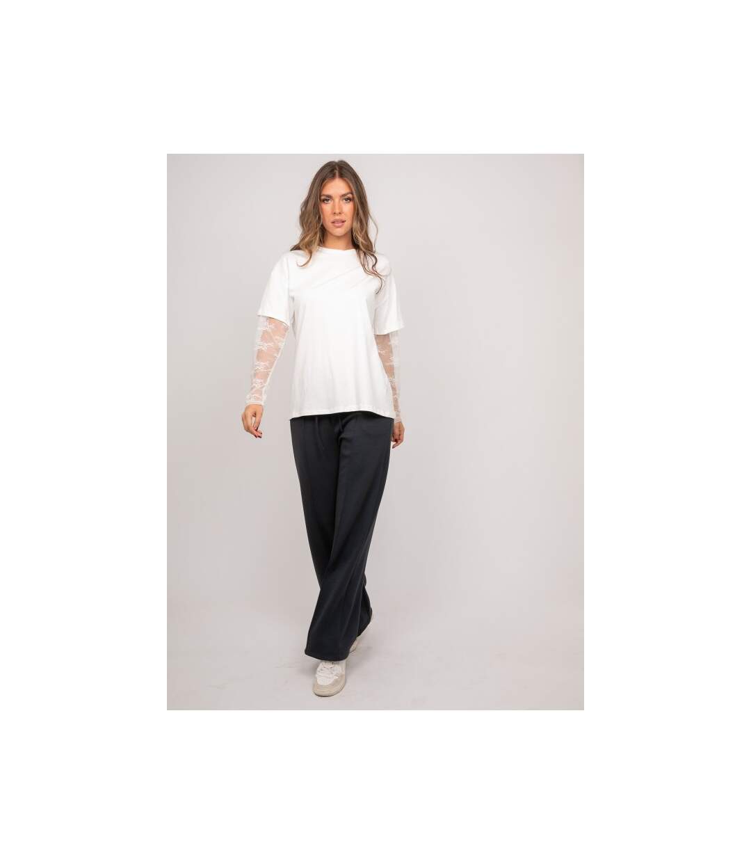 T-shirt oversize manches dentelle FALEA - Dona X Lisa-4