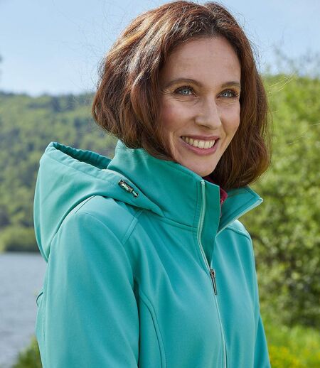 Women's Softshell Hooded Jacket - Green