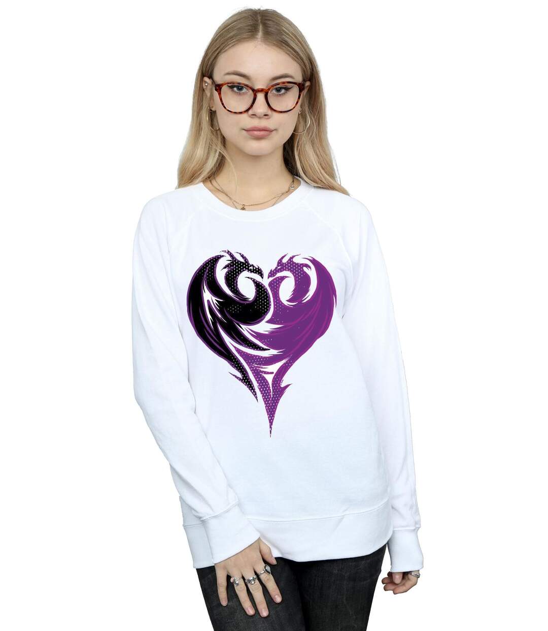 Disney Sweat Womens/Ladies The Descendants Dragon Heart Sweatshirt (Blanc) - UTBI15527-2
